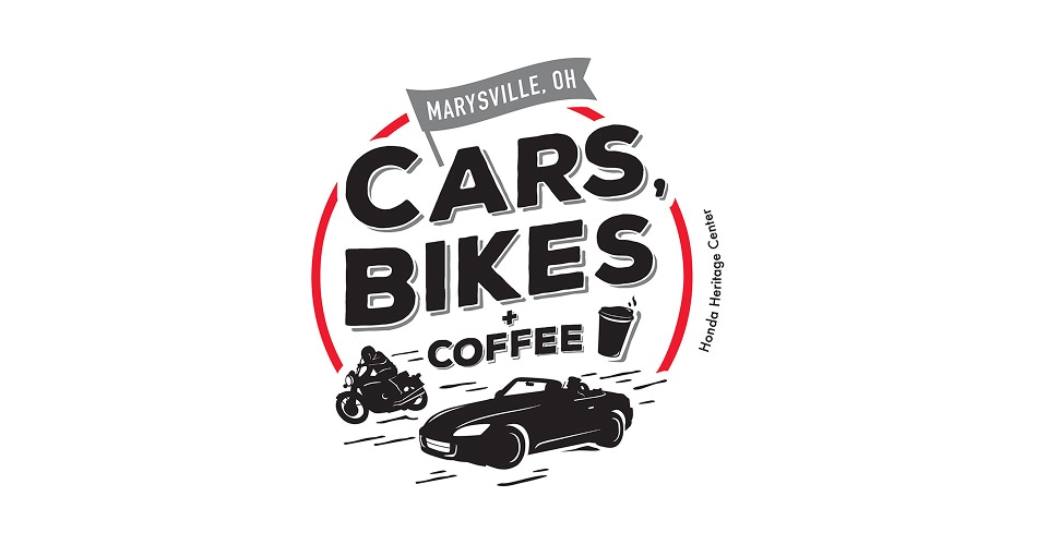 Cars, Motorcycles & Coffee logo, Marysville, Ohio.